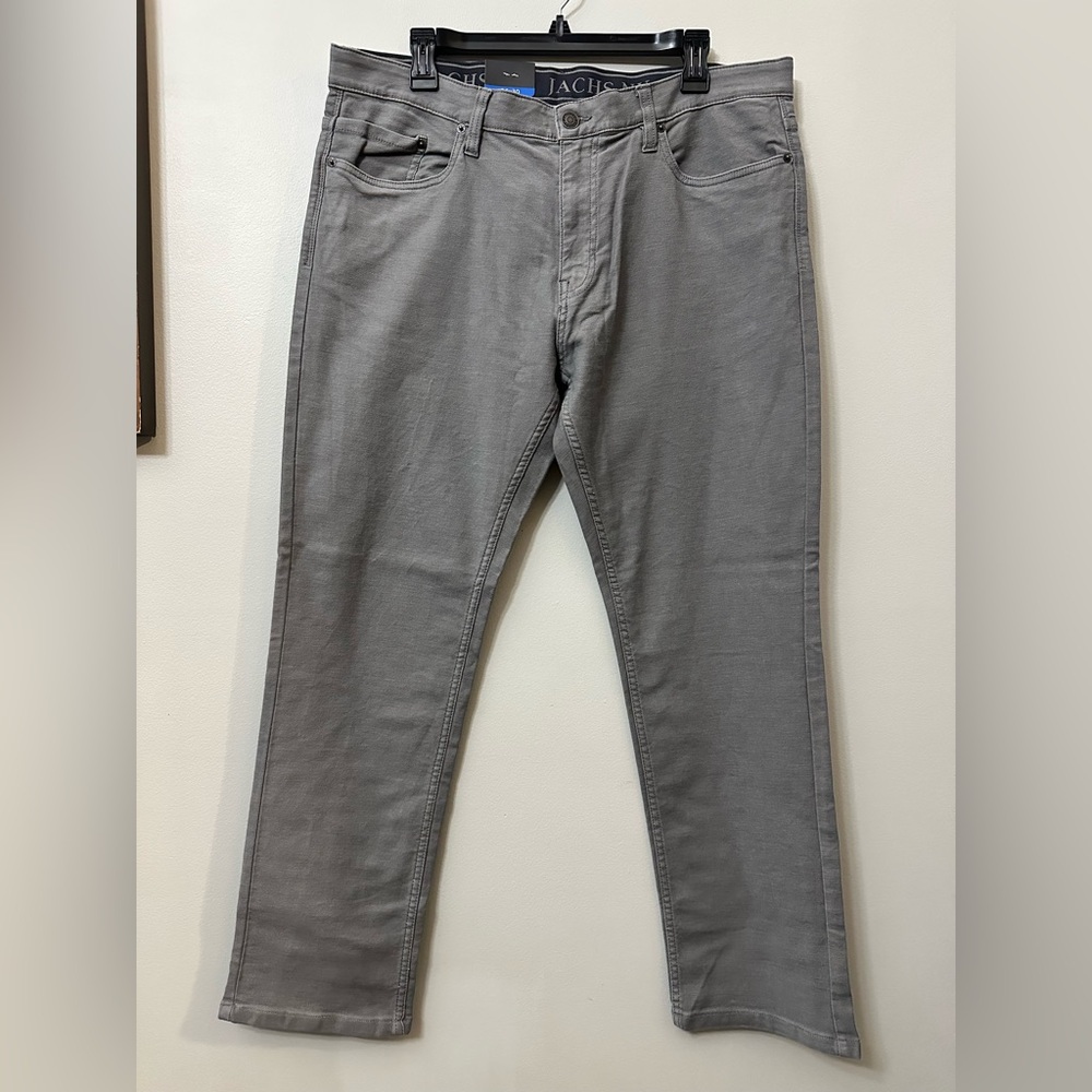 NWT JACHS New York Men's Pants Straight Fit 5-Pocket Gray 36x30 Flex Waistband